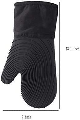 Guanti resistenti al calore, guanti da forno con 1 paio di guanti da forno in silicone extra lunghi e flessibili con guanti da forno, guanti resistenti al calore per la casa