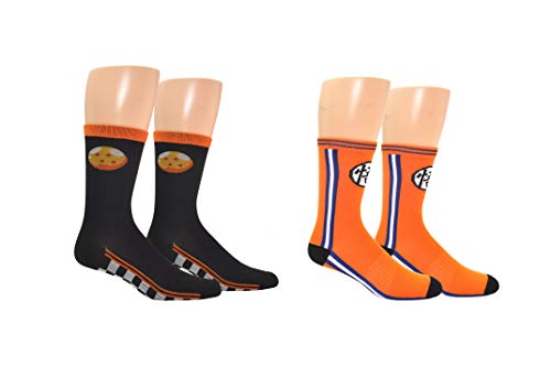 Dragon Ball Super Crew Socks (2 Pair) - Streetwear Checkered Goku Socks - One Size Fits Most