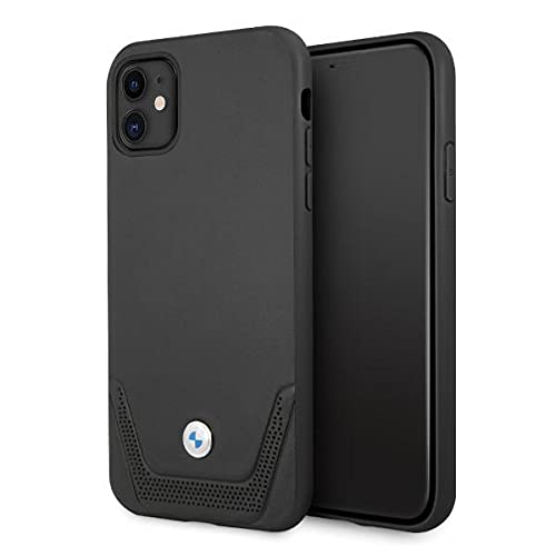 BMW BMHCN61RSWPK Étui de Protection en Cuir perforé pour iPhone 11 6,1" Noir