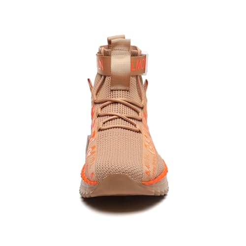 Image of Jakcuz Men's High Top Sneakers Plus Size Breathable Gym Athletic Running Walking Tennis Comfortable Fashion Platform Shoes