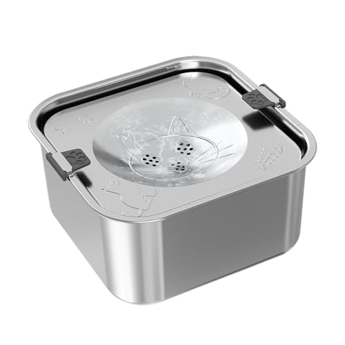 Yulokdwi Bebedero Antiderrames para Perros | Bebedero Antigoteo De Acero Inoxidable 3L para Mascotas | Plato para Mascotas De Gran Capacidad para Gatos Cachorros Viajes Hogar Jardín Coche Exteriores