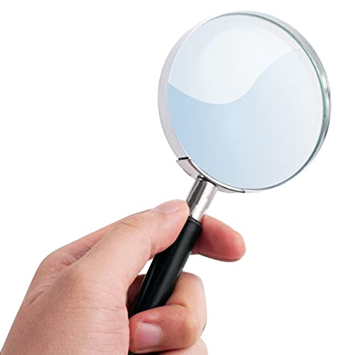 Deluxe Products Classic Handheld Magnifying Glass - Portable Compact Design for Travel, and 3" Glass Lens with 3X Magnification for Reading Small Print, and Hobbyists, Black, (SON-DP-8119) by Deluxe Products - Used condition - CA$11.43