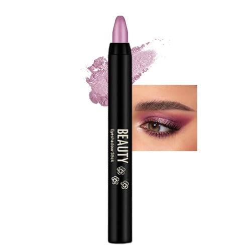 Light Purple Pink Eyeshadow Stick - Shimmering Metallic Pink Pencil Crayon, Creamy Smooth Blendable Pearlescent Cream Eyeshadow - Easy to Apply Eye Makeup