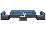 7 Pieces Outdoor Patio Sectional Sofa Couch, Wicker...