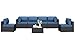 7 Pieces Outdoor Patio Sectional Sofa Couch, Wicker Furniture Patio Conversation Sets with Washable Cushions & Coffee Table for Garden, Poolside, Backyard