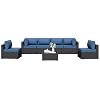 7 Pieces Outdoor Patio Sectional Sofa Couch, Wicker Furniture Patio Conversation Sets with Washable Cushions & Coffee Table for Garden, Poolside, Backyard