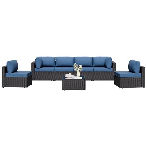Stylish 7-Piece Outdoor Sectional Sofa Set