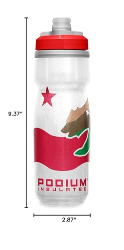 Image of CamelBak Podium Chill Insulated Bike Squeeze Water Bottle, Cold Retention for Cycling, 21oz, California