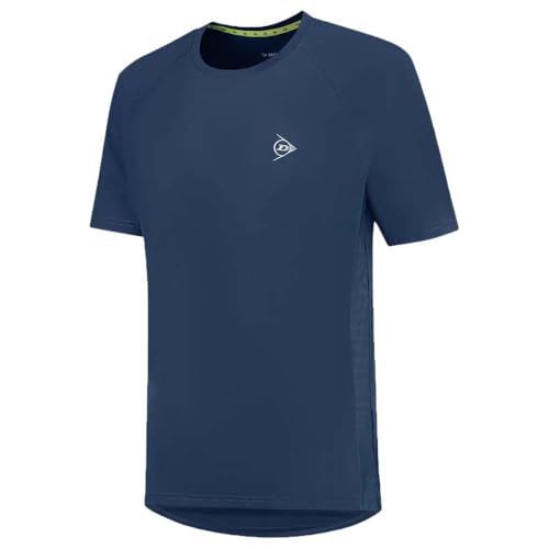 T-shirt de tennis Dunlop Club bleu taille 164 pour garçon avec col rond classique