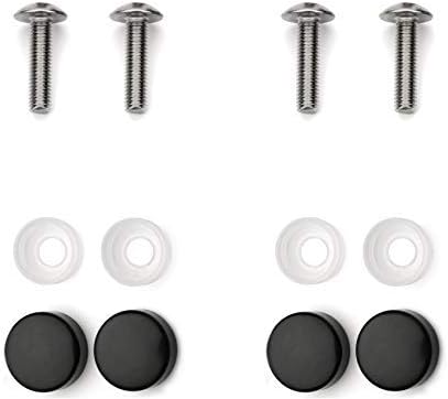 Miniatura 3 de Vestian Type R - Marco de matrícula de automóvil negro con tapas y tornillos, acero inoxidable libre de óxido para Civic (2)