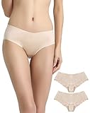 VANEVER Women’s Invisible Hipster 2PK Low Rise Panty Soft Sexy Brief Nude Size 16