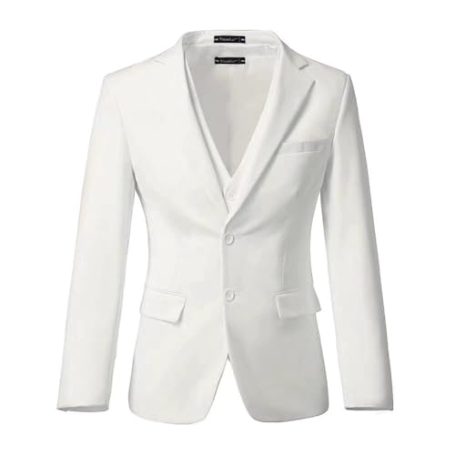 Yanlu 3-Piece Suits for Men Wedding Tuxedos Ivory Groomsmen Suits 3 Pieces Prom Blazer Vest Pant Slim Fit-44382
