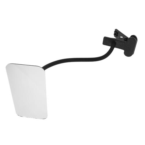 Espejo para seguridad personal rectangular negro con montaje versátil de escritorio
