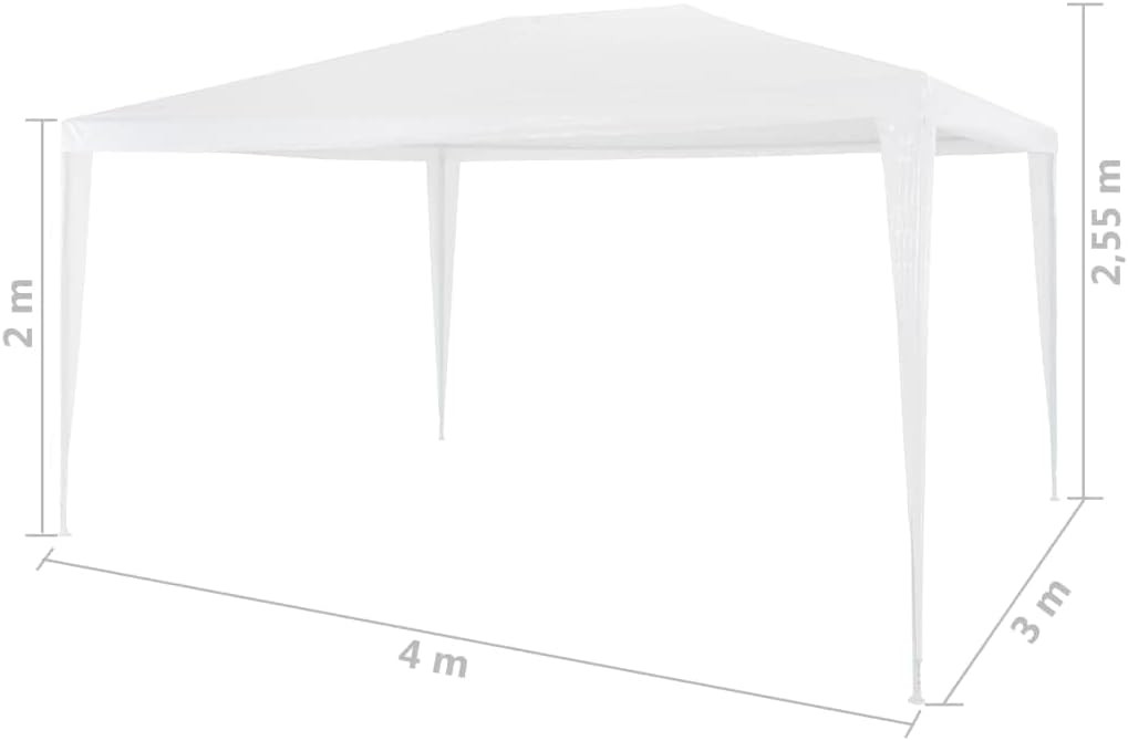 White Polyethylene Roof and Steel Frame Party Tent 9.8x13.1 ft, Water-Resistant and UV-Resistant for Outdoor Gatherings, Spacious Event Shelter with Durable Construction