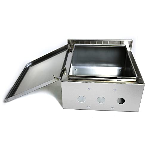 304 Stainless Steel Outdoor Electrical Box 16'' X 12'' X 8'' Steel Junction Box, Ip65 Weatherproof And Waterproof Lockable Electrical Enclosure Box. #TOP4