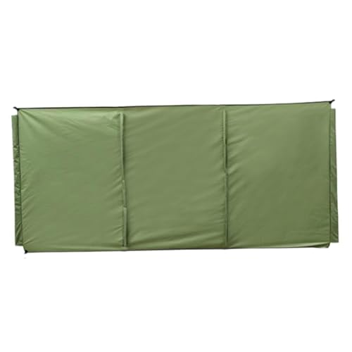 Cortavientos Camping A Prueba de Sol Tela Oxford Pantalla Cortavientos 3 Paneles Ligero Escudo de privacidad para Actividades al Aire Libre Verde Militar 98, 4 * 27, 6 Pulgadas