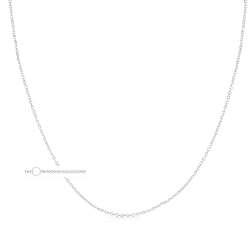 Floreo 10k Yellow Gold, White Gold, or Rose Gold 0.87mm Single Extendable Solid Diamond Cut Cable Chain Adjustable Necklace, 16