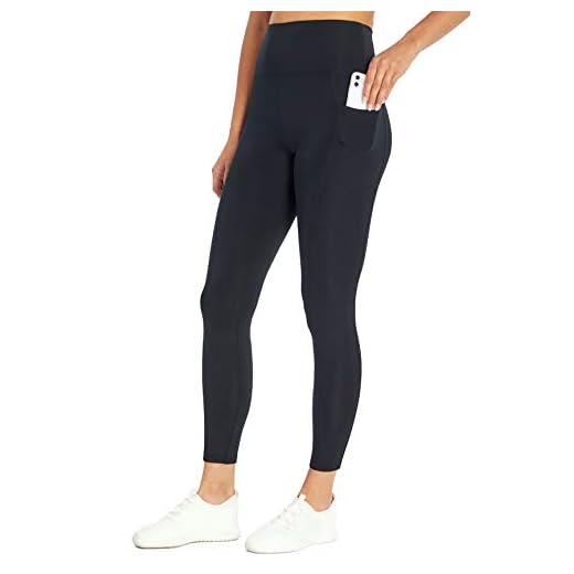 Bally Total Fitness womens High Rise Side Pocket Ankle Legging, Black, Small US