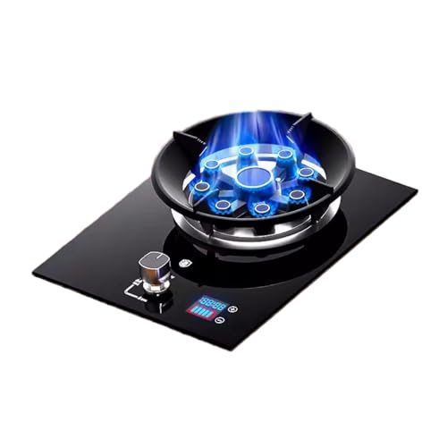 ガスストーブ 1 バーナー、ポータブルガスストーブ、ガス/LP ガス変換ストーブ、強化ガラス鋳鉄ポットラック、フレームアウト保護付き、家庭用キッチン用(NG)