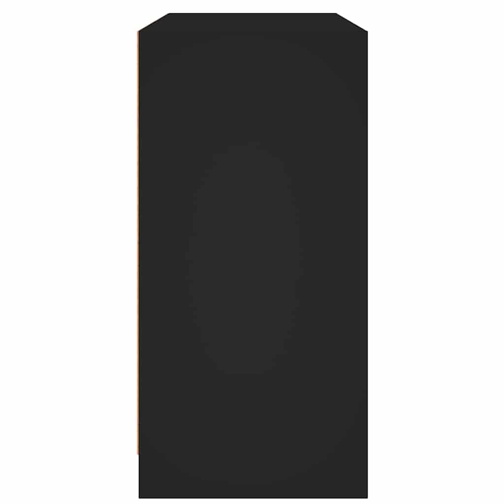 Fengshui Kredens czarny 102 x 37 x 75,5 cm materiał drewnopochodny | Miejsce do przechowywania książek, czasopism, dokumentów, stabilna płyta górna, czarne uchwyty, z uchwytem ściennym