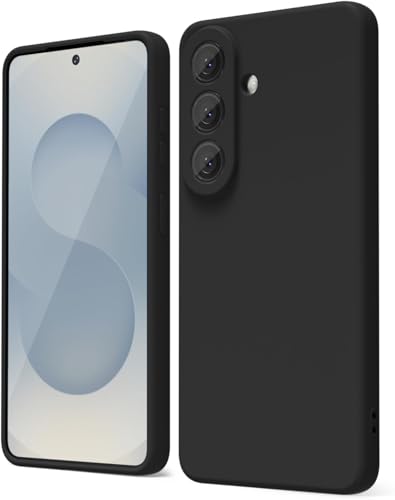 Image of DIZORO Microfiber Candy Case Compatible with Samsung S26 Plus 5G Smooth Touch Cushion Liquid Soft Silicone Gel Rubber Phone Cases Non-Slip Full Body Protective Shockproof Back Cover- Black