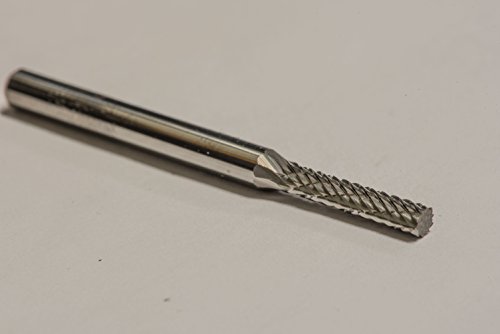 Fresa de carburo cilíndrica doble corte 3/32" x 7/16" miniatura 3