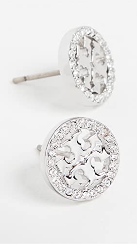 Image of Tory Burch Women's Icon Pave Circle Stud Earrings