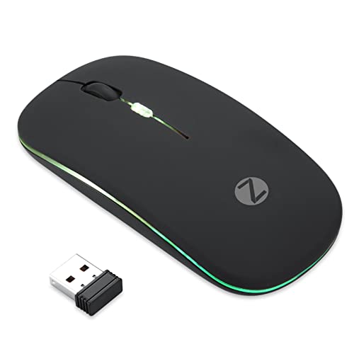 Image of Zoook Blade Wireless Mouse -Rechargeable 7 Colour mice /RGB Breathing Lights / 3 DPI Levels /Auto Shut Down /Silent Click Technology / 600 Mah Battery /Light Weight /Plug and Play (Black)
