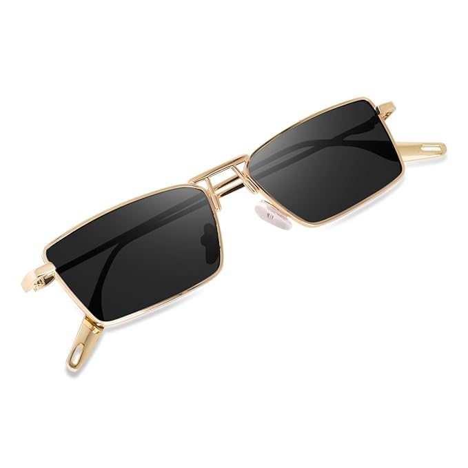 hippon Metal Rim Rectangular Sunglasses for Men and Women-picture-15