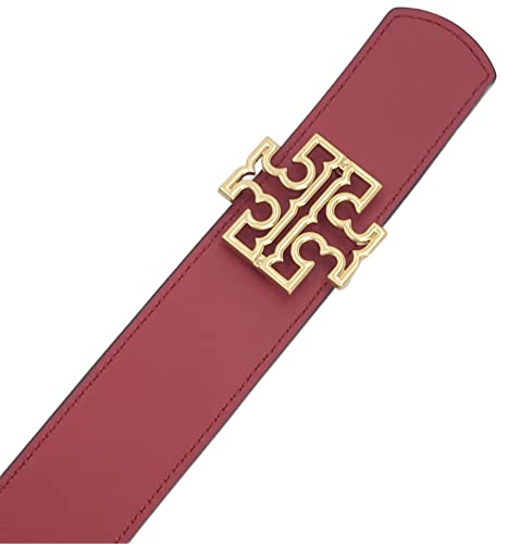 Tory Burch 84841 Britten Tory Navy Blue/Redstone Red With Gold Hardware Reversible 1.5 Inch Width Women's Belt #TOP3