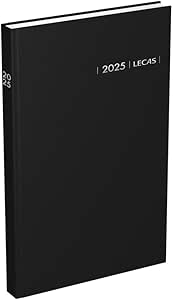 Agenda Journalier 2026 LECAS Format 14x35 Cm - Couverture Rigide Noire - Comptoir Euros-Centimes