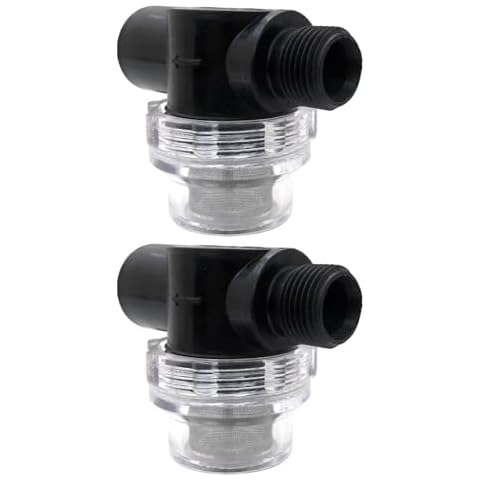 USonline911 2 Pieces Water Pump Strainer Filter, RV Replacement 1/2 Twist On Pipe Strainer with 50 Mesh Stainless Steel Filter Screen Compatible with WFCO Shurflo Pumps Cover