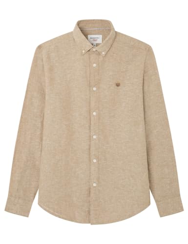 SPRINGFILED Camisa lino color, Camisa Hombre, nude, XXL