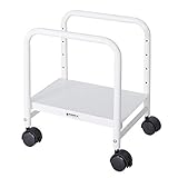 Eureka Ergonomic Computer Cart, Height-Adjustable Mobile CPU Stand Suitable for Sit Stand Desk Converters, White