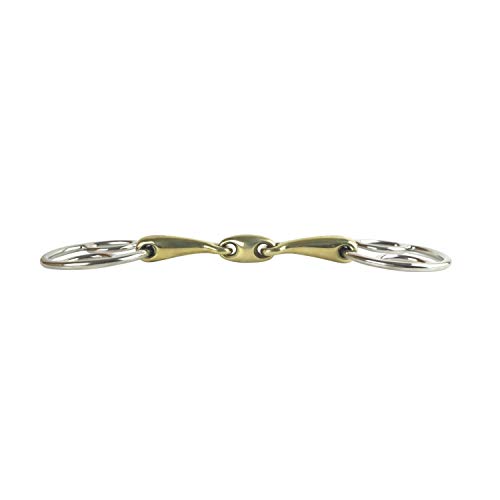 AK Loose Ring Beval Bit with Double Jointed in German Silver Mouthpiece AKRS-2628 (6'', Germna-Silver) - Image 3