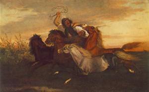 Peinture à l'huile Galloping Outlaw par Roelandt Savery, toile de 12x16 pouces