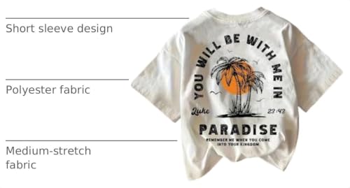 Image of RoseSeek Women's Graphic Letter Tee Crew Neck Trendy Summer Vintage T Shirt