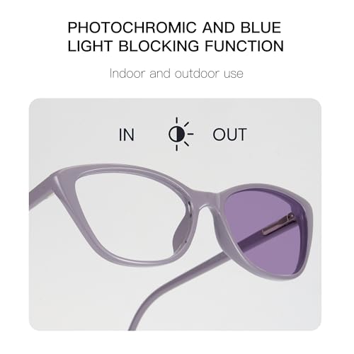 Image of Cyxus Photochromic Glasses for Women with Blue Light Blocking 8192 | UV Protection,Eye Protection,Stylish Cat Eye Style,Ideal for Computer Screen Daily Wear