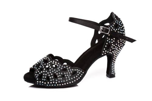 Glitter Dance Shoes for Women Rhinestones Ballroom Party Bridal Wedding Sandals