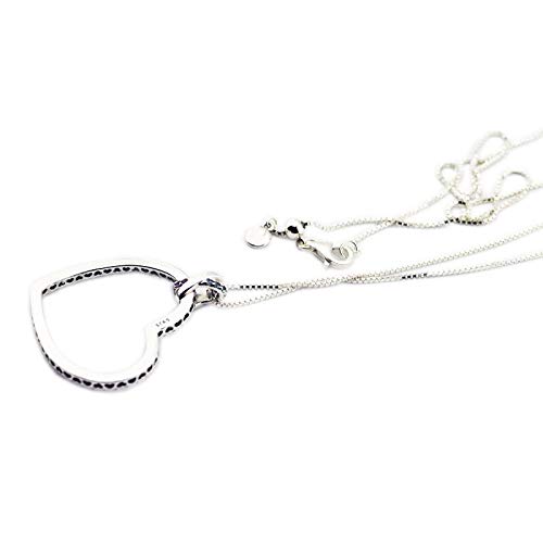 YDYDTTKD Mehrfarbige Herz-Anhänger-Halsketten für Frauen, 925er-Sterlingsilber-Halsketten, Schmuck, pflastern Steine, Kristall-Halskette für Mädchen