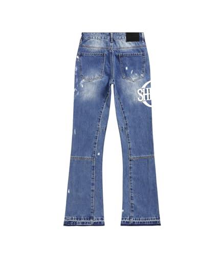 SHION7 Relaxed Bell Bottom Jeans for Men, Hip Hop Streetwear Flared Denim Pants, Men's Stylish Crafted Jean Trousers2