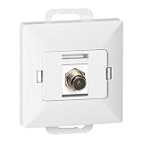 Miratic Presa Antenna TV Satellitare per Antenna Parabolica Modem via Cavo - Tipo F - Presa da Incasso Compatibile con Placche da Parete serie Pearl IP20 (bianco)