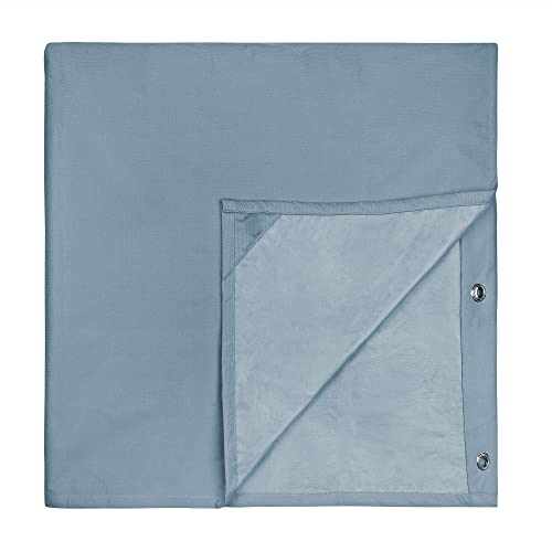 Pretty House Waterproof Shower Curtain Liner, Polyester Shower Curtain Liner With Weighted Magnets & Reinforced Hem, Honeycomb Bathroom Waterproof Curtains For Home/Hotel (Blue Linen, 70X72 Inches) #TOP5