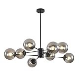 Lampe suspendue de salle à manger Dimensions : longueur de la lampe suspendue linéaire noire : 36,6”(93cm), diamètre du globe : 25,6”(65cm), plaque de plafond : 4,7”(12cm). Source lumineuse : culot E26, taille de l'ampoule : G45, tension : 110-265 pour le monde entier. Peut être entièrement réglable lorsqu'il est utilisé avec des ampoules à intensité variable et un variateur compatible