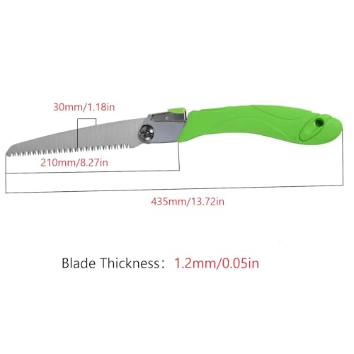 Klappsäge, Astsäge Handsäge Holzsäge, Gartensäge Nonslip Griff 65# Bügelsägeblatt，Grobzahnung, Sägeblattlänge: 210mm, Länge: 43cm Klappsäge Outdoor für Garten, Outdoor und Dschungelarbeiten