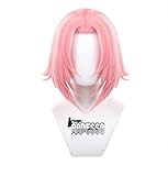 Aadesso sakura pink anime cosplay wig easy to style suitable for ninjas with wig cap