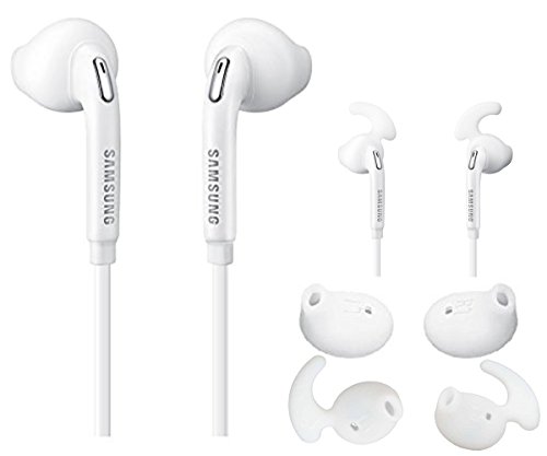 Ear Gels Earplugs Coverage for Samsung Galaxy S6/S6 Edge Stereo Headset Earphones, OCARLY Silicone Cover Ear Gels with Wing Anti Slip Sport Hook for SAMSUNG S6 S7 Edge Headphones 4 Pairs (white)