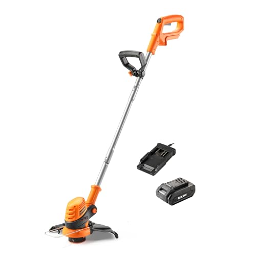 LawnMaster MX 24V 25cm Cordless Grass Trimmer and Edger - 3-in-1 Battery Powered Garden Strimmer, MX 24V Lithium Ion 2.0Ah Battery and Charger, 2 Year Guarantee