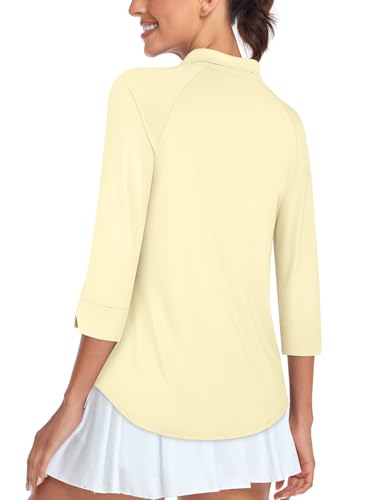 Image of Cucuchy Style Womens Golf Shirt 3 /4 Sleeve Quarter Zip Workout Tennis Tops Quick Dry UPF 50+ Shirts