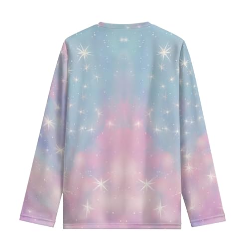 Image of Girls Long Sleeve Shirts Casual Crewneck Soft T-shirts for Girls 3-16 Years Old